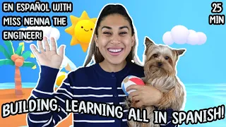 Learn Spanish, Songs and Mixing colors! All in Spanish with Miss Nenna the Engineer | En Español