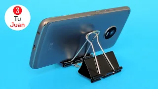 5 Cell Phone Holders with Binder Clips, EASY and Fast - Ideas DIY 📱