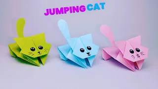 Playing with origami cats.How to make a jumping paper cat | Magic cat!