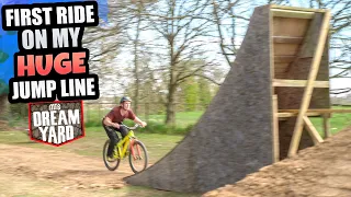 THE FIRST RIDE ON MY HUGE DIRT JUMP LINE WAS INSANE - MTB DREAM YARD