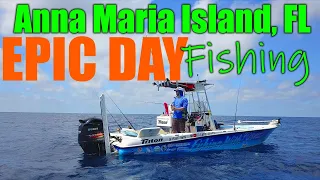 GIANT Cobia Battle - He BROKE his ROD Fishing for HUGE Grouper - Mahi Mahi (EPIC DAY Part 1)