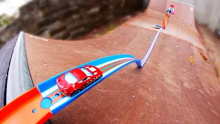 HOT WHEELS TRACK ON MY MINI RAMP!