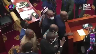 Budget approval: Chaotic scenes in Parliament as Ashaiman MP relocates Speaker's chair