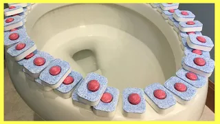 How to Clean your ENTIRE Bathroom with a DISHWASHER TAB!!! (It's a Cleaning Hack MIRACLE)