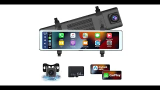 Podofo 11.26 Inch Car In-Mirror Mounted Dash Cam