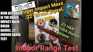 Ruger Impact Maxx  break barrel  22 cal indoor range accuracy test  11 25 21
