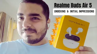 Realme Buds Air 5 Unboxing & Initial Impressions (White Color) | 50dB ANC & loud TWS 🔥🔊