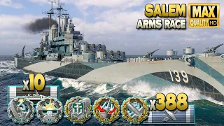 Cruiser Salem, domination on map Loop - World of Warships