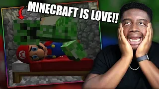 MARIO MEETS A CREEPER! | SMG4: If Mario Was in... Minecraft Reaction!