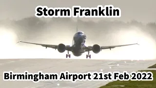 #StormFranklin at Birmingham Airport inc DIVERSIONS | Plane Spotting Crosswind Landings & Takeoffs