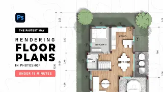 The FASTEST WAY of RENDERING FLOOR PLANS in Photoshop (under 15 minutes!)