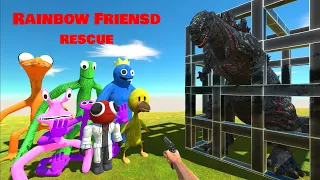 Help Rainbow Friends Rescue Shin Godzilla - Animal Revolt Battle Simulator