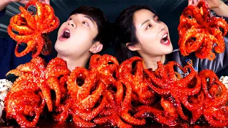 MUKBANG ASMRㅣHandmade Spicy Webfoot Octopus Stir-fry Eat🐙Korean Seafood 후니 Hoony 아라 Ara Eating Sound