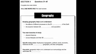 Cambridge 8 - Test 1 - Section 4 - Geography