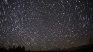 timelapse of north celestial pole (polaris) and star trails