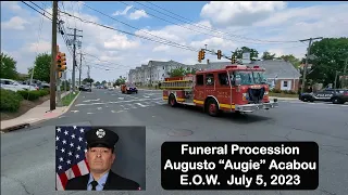 Funeral Procession Thru Clark For Newark Firefighter Augusto “Augie” Acabou