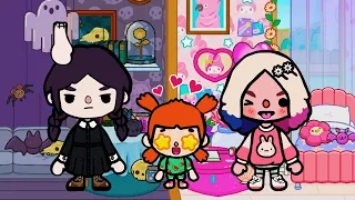 Wenn Wednesday Addams und Enid Babysitter in Toca Life World werden!