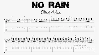 Blind Melon - NO RAIN - Guitar Solo Tutorial (Tab + Sheet Music)