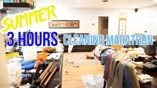 SUMMER CLEAN WITH ME MARATHON / 3 HOURS OF SPEED CLEANING MOTIVATION / MESSY HOUSE TRANSFORMATION