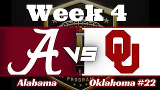 Alabama vs #22 Oklahoma - Week 4