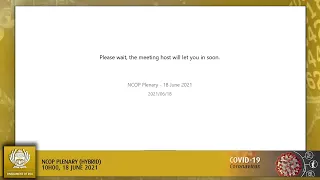 NCOP PLENARY (HYBRID), 18 June 2021