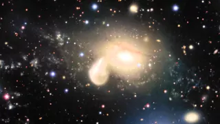 Close-up view of the surroundings of the interacting galaxy NGC 5291