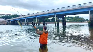 Lure fishing for Bass in Devon.