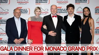 STUNNING in Red Princess CHARLENE and Prince Albert at The Gala Dinner for the 2024 Monaco Grand Pri