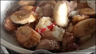 My Simple Way to Cook Pork Adobo with Banana and Pineapple