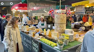 London Tower Bridge Christmas Market Tour from Borough Market | London Winter Walk 2023 [4K HDR]