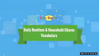 Daily Routine and Household Chores Vocabulary.