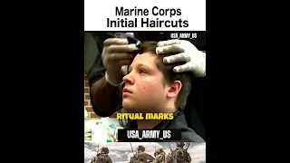 Marine Corps Recruits Initial Haircuts #shorts #usmilitary #marines