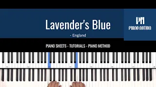 Lavender’s Blue Dilly Dilly - Cinderella (Easy Sheet Music - Piano Solo Tutorial - Piano Method)
