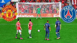 Ronaldo,Messi VS Mbappe,Neymar,Haaland | Man United VS PSG Penalty Shootout | FIFA 24 PS5 4k