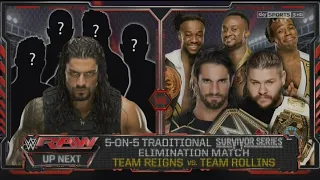 Team Reigns vs. Team Rollins - 5-on-5 Survivor Series Elimination Match Raw, November 2, 2015