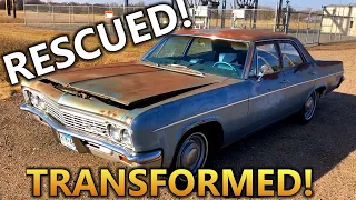 1966 Chevrolet Belair TRANSFORMED! From FORGOTTEN in a Field to FIXED & ENJOYED! (Car Restoration)