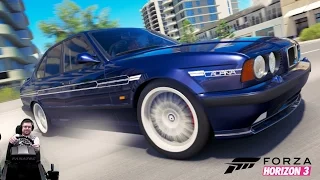 Безбашенная 1170 сильная BMW M5 E34 в фул тюнинге - Forza Horizon 3 на руле Fanatec CSL Elite Wheel