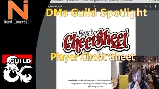 D&D 5e | DM's Guild Review-Player's Cheat Sheet | Nerd Immersion