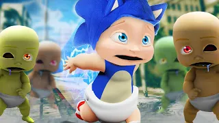 BABY SONIC vs ZOMBIE APOCALYPSE...