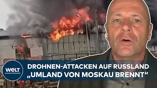 PUTINS KRIEG: Explosionen und Feuer in Russland! Treffer durch Drohnen-Attacken möglich