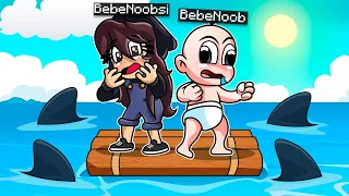 ¡NOS ATACAN TIBURÓNES HAMBRIENTOS!⚠️ 🦈BEBENOOBSI Y BEBENOOB EN ROBLOX