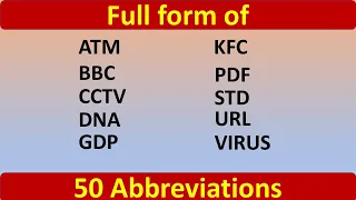 50 important abbreviations | full form of | feed brain with Prema