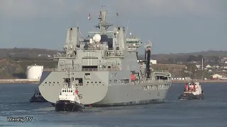 RFA TIDESPRING A136 LEAVES DEVONPORT NAVAL BASE - 25th February 2021