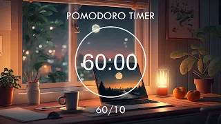 60/10 Pomodoro Timer • Study With Me • Chill Lofi Music, Study & Work ★︎ Focus Station