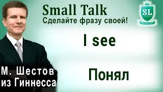 I see – Понял. Small Talk - сделайте фразу своей! #69