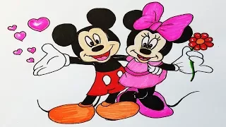 How To Draw Mickey Mouse And Minnie Mouse.Step by step(easy draw)