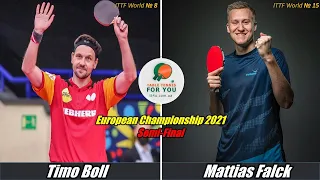 Timo Boll vs Mattias Falck I Semi-Final 2021 European Championship I Битва титанов на ЧЕ 2021 года