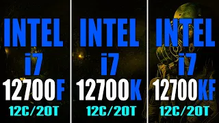 INTEL i7 12700F vs INTEL i7 12700KF INTEL i7 12700K || PC GAMES BENCHMARK TEST ||