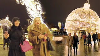 Moscow Winter Wonderland 🎄 Christmas Walk - TSUM, Bolshoi Theatre. New Year's Decoration