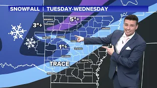 UPDATE | How many inches of snow may fall in Arkansas next week?